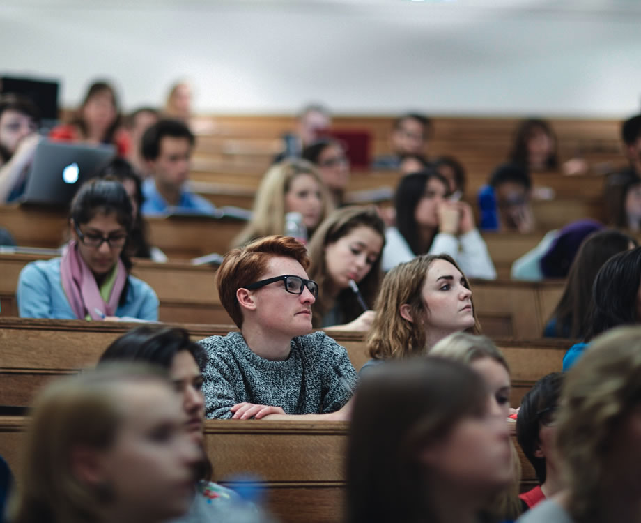 Students in a lecture.